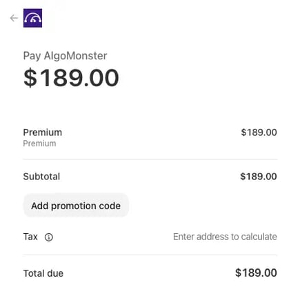 AlgoMonster Pro-Lifetime checkout page before applying promo code